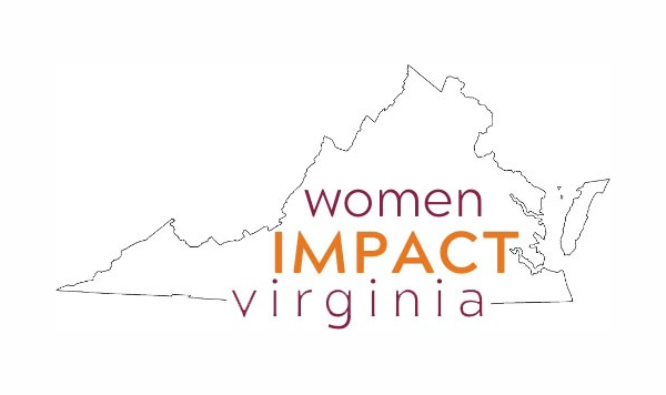 Women Impact Virginia logo shows outline of Virginia 