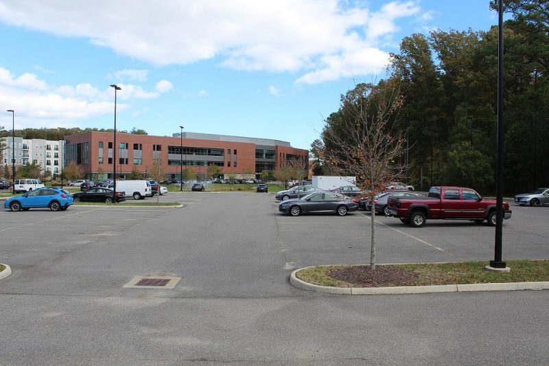 Parking lot behind Building One at Tech Center Research Park